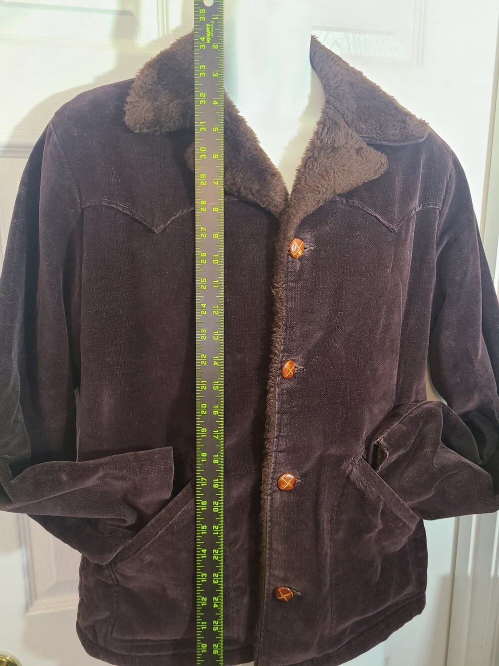 Vintage 70s Wrangler Wrange Coat M Brown Corduroy Sherpa Cowboy Ranch Jacket USA